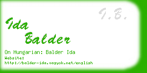 ida balder business card